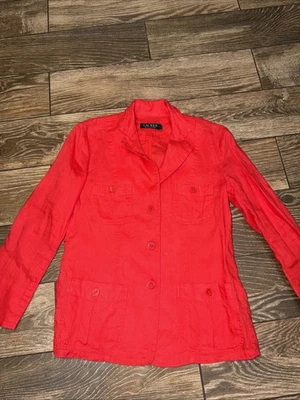 Hermosa Chaqueta de Verano Ralph Lauren De Colección Coral 100% Lino Rara 2p ZZ1145 Foto 1 de 4