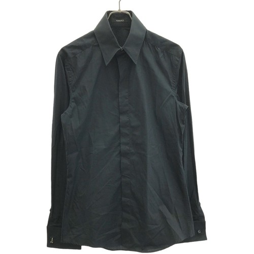 Camicia abito VERSACE collo a punta cotone rapporto ala A55179 Navy 46 usata MESC 0