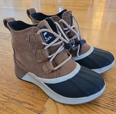 Sorel ботинки молодежи 2 из 'N о классический снег коричневый кожаный шнурует вверх NY4564-224 - Изображение 1 из 4