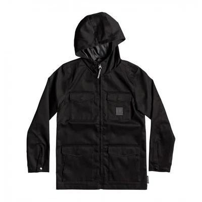 DC Shoes Boys 12 MASTAFORD JACKET HOODIE Hooded Water Resistant Black Rrp$99.99 - Image 1 of 3