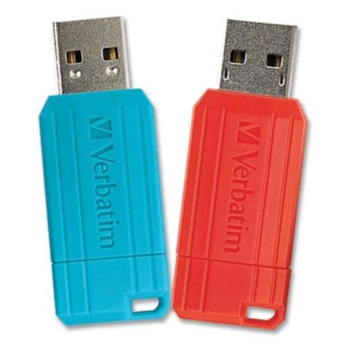 Verbatim 70059 Pinstripe Usb 2.0 Flash Drive, 64 Gb, 2 Assorted Colors - Image 1 of 1