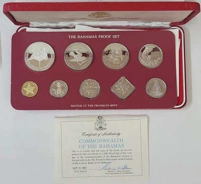 1983 Bahamas 9 Coin Proof Set with Silver and more "Rare" Mtg 1,000 sets - Image 1 of 4