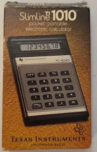 Vintage TEXAS INSTRUMENTS Slimeline TI-1010 Taschenrechner Box Anleitung getestet - Bild 1 von 7