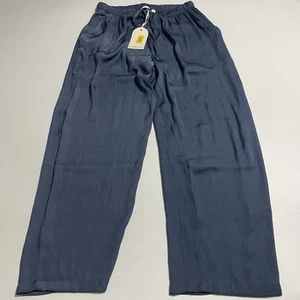 Van Winkle & Co Lounge Pants Womens M Indigo Pockets Sleep Drawstring NWT - Picture 1 of 11