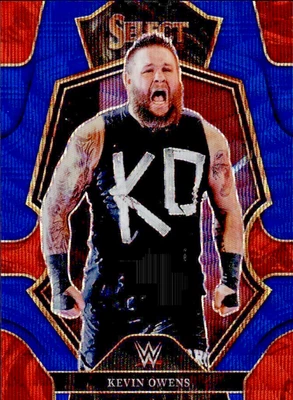 2023 Panini Select WWE #169 Kevin Owens Premier Level Blue Wave Prizm /99 - Image 1 of 2
