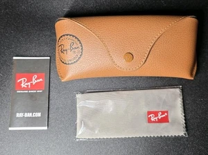 RAY-BAN Sun Glasses Case Snap Close Single Stitch Brown Tan. Case Only - Picture 1 of 7