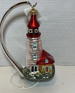 Christopher Radko NACHTLICHT Leuchtturm Weihnachtsschmuck 1998 NEU ETIKETT - Bild 1 von 14