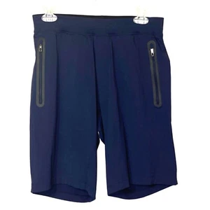 Lululemon T.H.E. Corto sin forro 9" pequeño grabado con cremallera bolsillos delanteros azul difícil de encontrar - Imagen 1 de 10