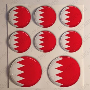 Stickers Bahrain Gel Domed Resin 3D Flags Bahrain Vinyl Sticker Decals Helmet - Picture 1 of 1