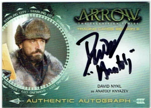 Tarjeta autografiada de Arrow temporada 2 DNY David Nykl como Anatoly Knyazev - Imagen 1 de 2