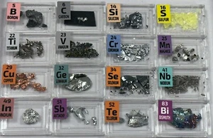 PEGUYS 16 Piece Crystal High Purity Periodic Element Tile Set Niobium Titanium + - Picture 1 of 15