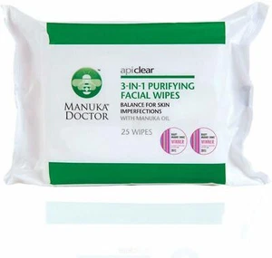 Manuka Doctor ApiClear 3-in-1 Purifying Facial Wipes, With Manuka Oil, 25 wipes - Picture 1 of 1