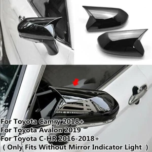 NEGRO BRILLANTE PARA TOYOTA CAMRY OX BOCINA CUBIERTA ESPEJO LATERAL SUPERPOSICIÓN ADICIONAL 2018-2023 - Imagen 1 de 10