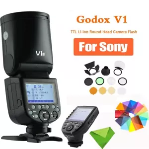 Godox V1-S 2.4G Round Head Camera Speedlite Flash Light+ Xpro-S+ AK-R1 For Sony - Picture 1 of 12