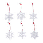  18 pièces arbre de Noël flocon de neige rouge décorations ornements flocons de neige artisanat