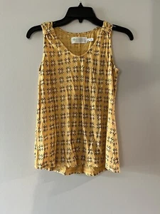 Aventura Organic Sleeveless Shirt Conscious Origins India Mustard Yellow T-shirt - Picture 1 of 6