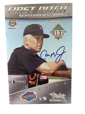 Signed Cal Ripken Jr. Autograph Aberdeen Ironbirds First Pitch Gameday Program - Image 1 of 3
