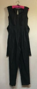 Maeve by Anthropologie Women Linen Blend Sleeveless Belted Jumpsuit Size 4 Black - Picture 1 of 11