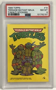 1989 Topps Teenage Mutant Ninja Turtle TMNT Turtles Sticker PSA 8 #10 - Picture 1 of 4