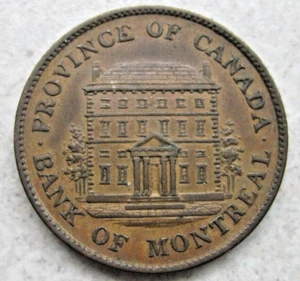 Canada Bank of Montreal 1844 Half Penny Token; Wonderful High-Grade Specimen - Picture 1 of 4