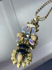 Estate Jewelry.  23 Inch Statement Necklace, Marked Korea, Gold Tone.