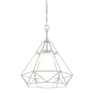 Hanging Light Fitting Westinghouse Art Deco E27 Brushed Nickel Pendant Light - Picture 1 of 4