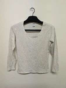 Anko Womens Thermal Top Size 16 Gray Long Sleeve Pullover Cotton Knit Shirt - Picture 1 of 3