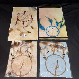Set Of 4-St.Joseph’s Indian School Dream Catchers-Brown,Blue,Red - Picture 1 of 24