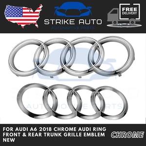 For Audi A6 2018 Chrome Audi Ring Front & Rear Trunk Grille Emblem New - Picture 1 of 1