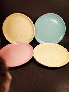 Vintage Imperial Ware 6" Pastel Dessert Plates Malemine Set Of 4 - Picture 1 of 5
