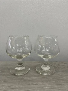 2er Set Miniatur Brandy Schnaps Glas Fuß Stielglas Cognac/Bourbon 4 Zoll - Bild 1 von 4