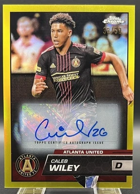 2023 Topps Chrome Caleb Wiley Auto Gold Refractor Autograph #'d 33/50 - Image 1 of 2