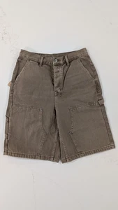 Ksubi Maxx Operator Shorts Uomo 28 Marrone Rovere Gamba Larga Falegname Denim Rigido Nuovo con etichette - Foto 1 di 10
