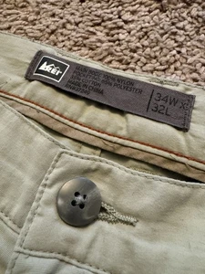 REI Co-Op Pants Mens 34x32 Tan Nylon Outdoor Hiking Lightweight - Picture 1 of 11