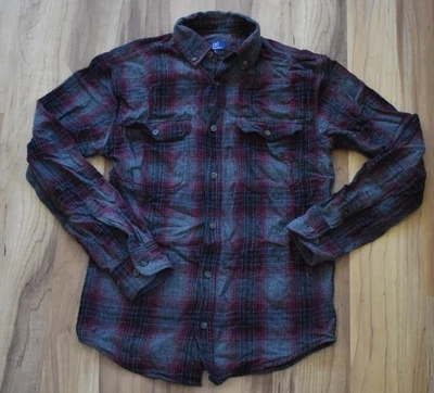 George Men's Flannel Burgundy Plaid 100% Cotton Shirt Size XS (30-32) - Image 1 of 3