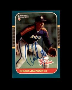 Chuck Jackson Hand Signed 1987 Donruss Rookies Houston Astros Autograph