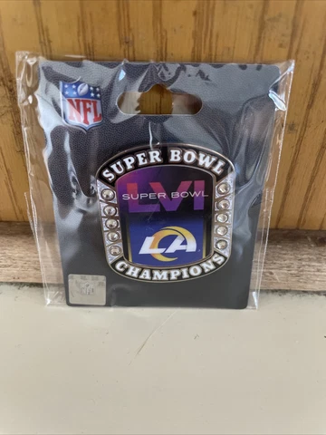 Rams Super Bowl LVI Champions Rhinestone "Ring" Pin Los Angeles LA  champs 56 Cover
