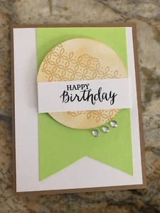 Card Set Of 4 Stampin Up HAPPY BIRTHDAY Hello Honey Banner - Picture 1 of 2
