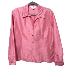 Petite Sophisticate Women Silk Shirt Size 14 Vintage Business Casual Office Work - Picture 1 of 6