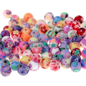 10mm 100pcs Fimo Polymer Clay Beads Mixed Color  For Jewelry Making DIY Handmade - Picture 1 of 6