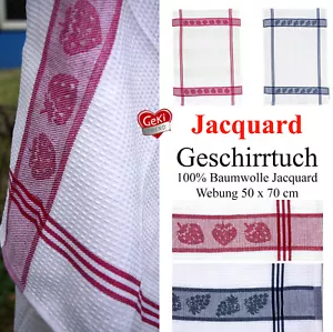 GeKi Trend Geschirrtuch 100% Baumwolle gewebt Landhaus Deko Erdbeere Weintraube - Bild 1 von 37
