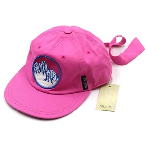GGDB GOLDEN GOOSE Hat Straight Visor Logo Patch Pink Lace Up Men Women - Picture 1 of 8