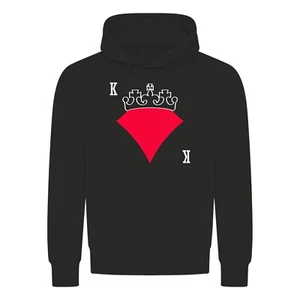 Karo König Kapuzenpullover - Karten Poker Skat Texas Holdem No Limit Royal Flush - Bild 1 von 11