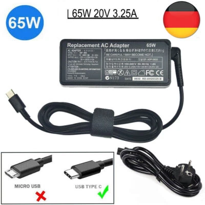 65W 20V USB C Type C Netzteil Notebook Ladegerät für Samsung Apple Xiaomi Lenovo - Bild 1 von 4