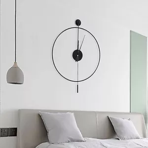 Minimalist Wall Clock Round Home Clock Silent Large Modern Art Decor Home 23.6'' - Picture 1 of 12