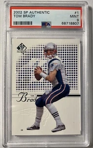 2002 SP AUTENTICO TOM BRADY #1 PSA 9 PATRIOTI COME NUOVO - Foto 1 di 2
