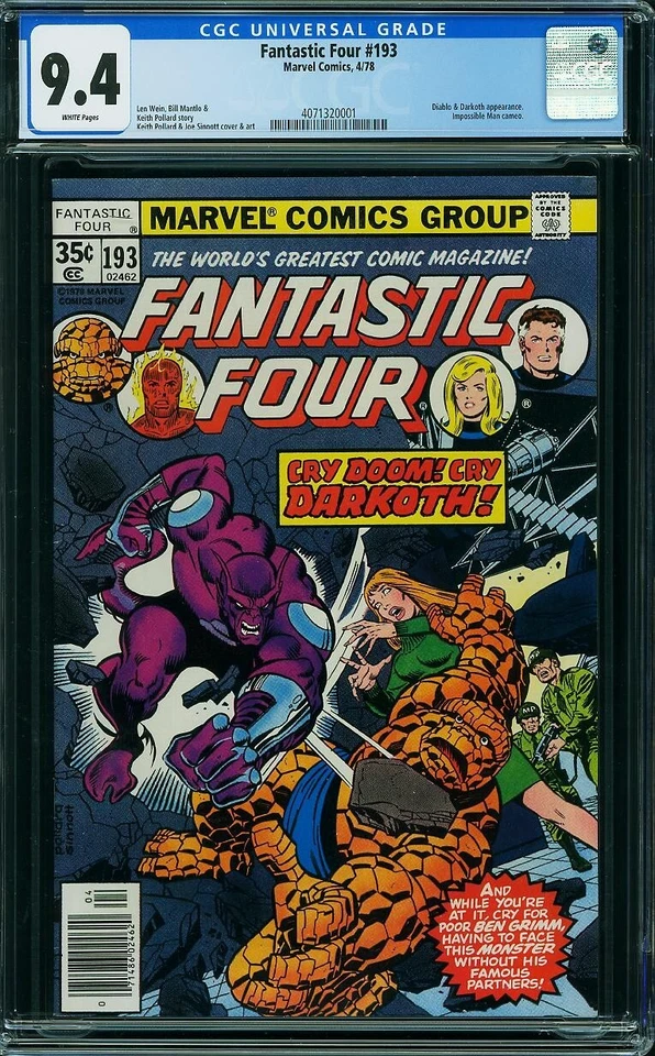 Fantastic Four #193 (Marvel Comics April 1978)