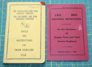 Vintage 1960's Baltimore B&O Railroad Chesapeake Ohio C&O Train Engineer Manuals - Picture 1 of 4