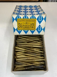 Box Brass Countersunk Screws 3 1/2" x 12 Nettlefolds Slotted Head Part Box 102 - Picture 1 of 24
