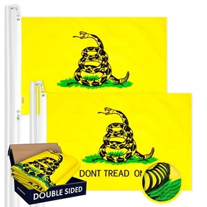 Gadsden Don't Tread on Me Flag 3x5FT 2-Pack Double-sided Embroidered Polyester - Picture 1 of 7